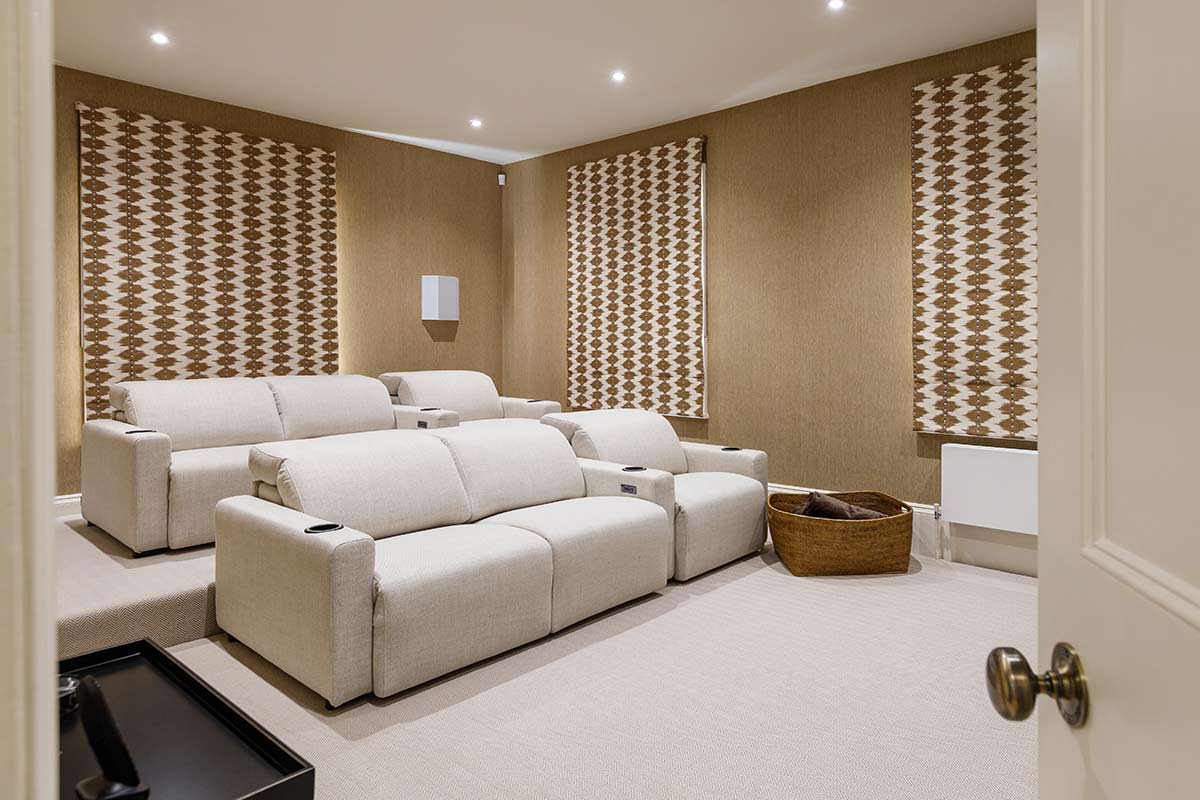 TV room with cinema style sofas