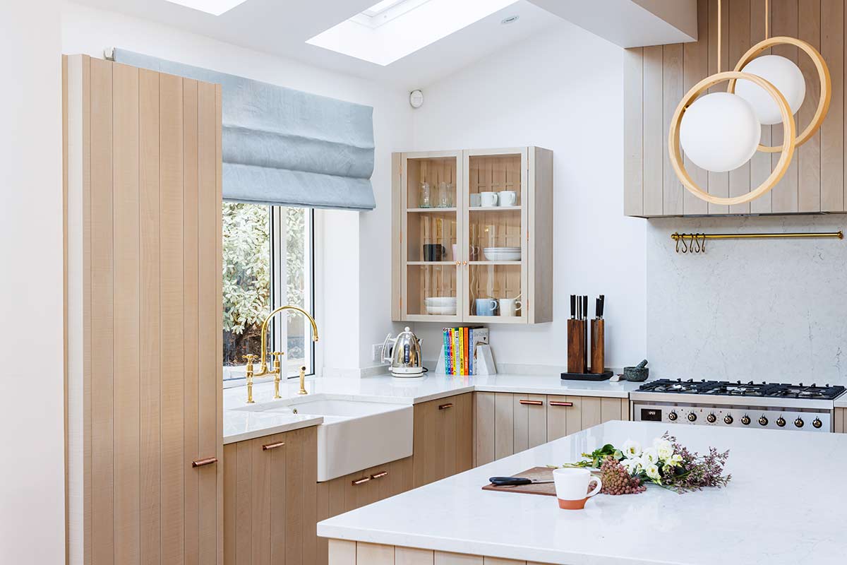 Bright kitchen with white work surface