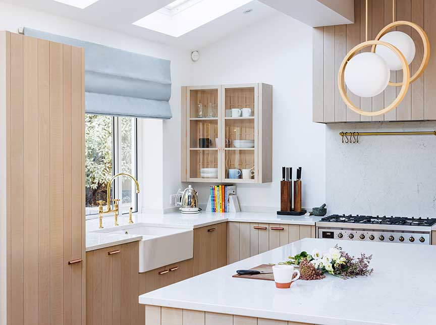 Kitchen surface, sink and window
